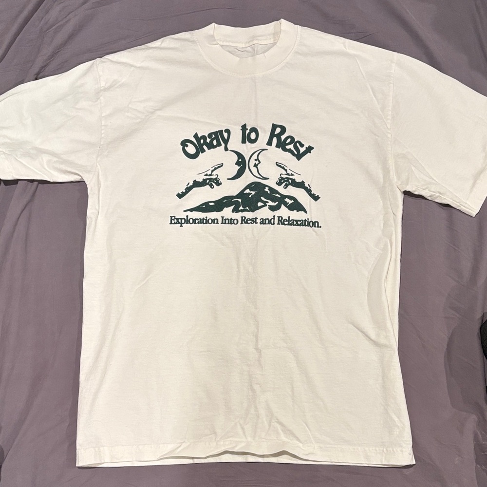 Okay to Rest White Graphic T-Shirt